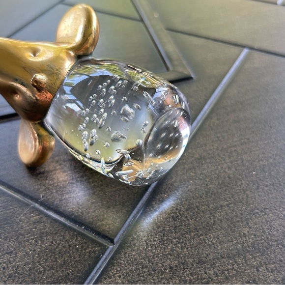 MCM Handmade Brass with glass mixed media sculpture figure 4" RARE - Picture 3 of 8